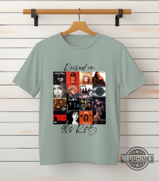 raised on 90s rnb t shirt sweatshirt hoodie vintage album cover collection shirts gift for r and b music lovers laughinks 2