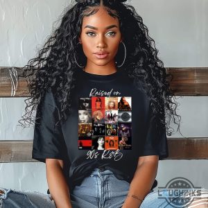 raised on 90s rnb t shirt sweatshirt hoodie vintage album cover collection shirts gift for r and b music lovers laughinks 3