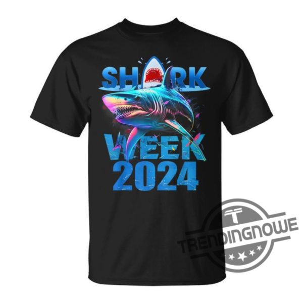 Shark Week 2024 Shirt Shark Fin 2024 Week Passion For Shark Lover Ocean Wildlife Shirt trendingnowe 3