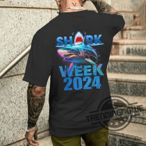 Shark Week 2024 Shirt Back Print Shark Fin 2024 Week Passion For Shark Lover Ocean Wildlife Shirt trendingnowe 2