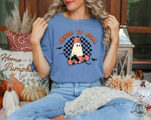 Creep It Real Vintage Ghost Halloween Retro Fall Shirt giftyzy 7