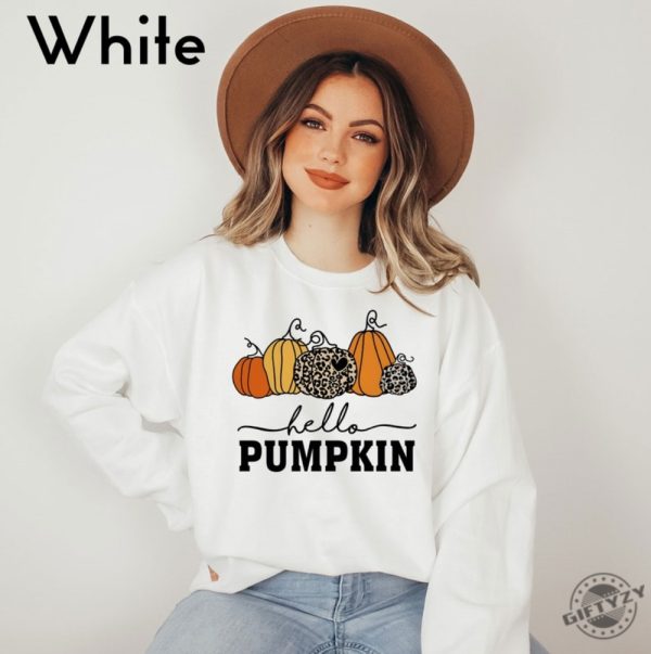 Hello Pumpkin Cute Thanksgiving Gift Halloween Sweatshirts For Women Fall Tshirt Autumn Shirt giftyzy 2