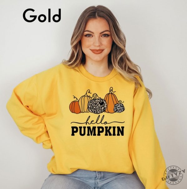 Hello Pumpkin Cute Thanksgiving Gift Halloween Sweatshirts For Women Fall Tshirt Autumn Shirt giftyzy 3