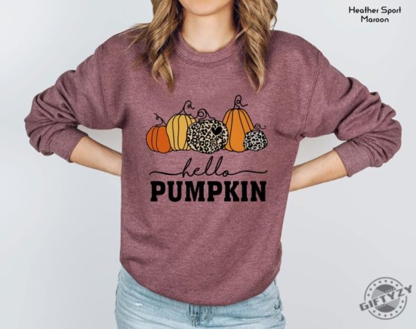 Hello Pumpkin Cute Thanksgiving Gift Halloween Sweatshirts For Women Fall Tshirt Autumn Shirt giftyzy 5