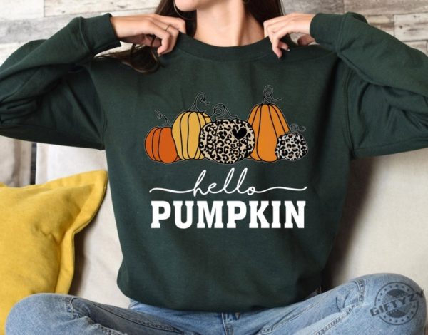 Hello Pumpkin Cute Thanksgiving Gift Halloween Sweatshirts For Women Fall Tshirt Autumn Shirt giftyzy 6