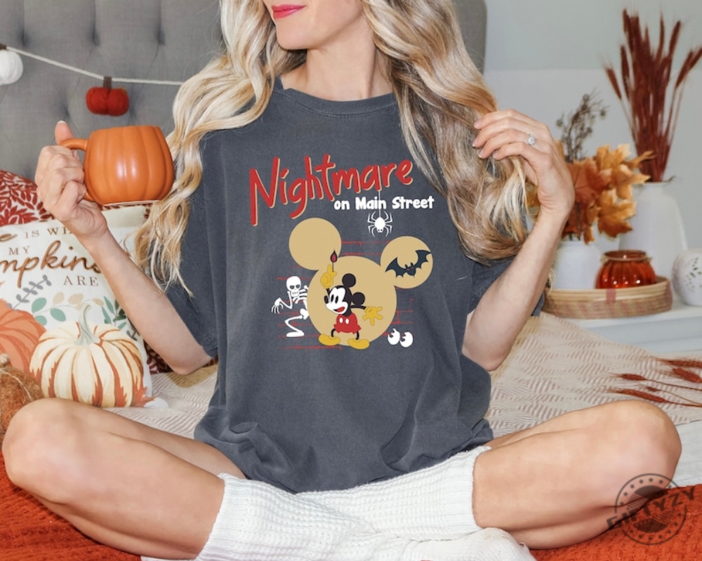 Disney Halloween Shirt Nightmare On Main Street Mickey Shirt Vintage Disney Halloween Mickey Not So Scary Shirt