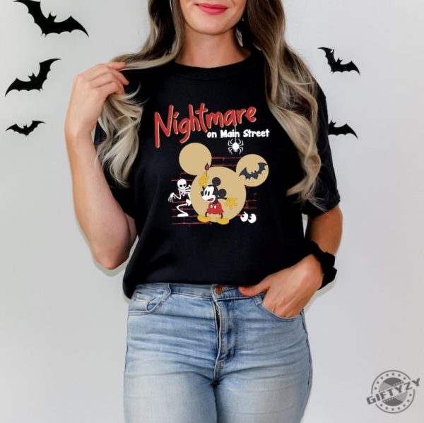 Disney Halloween Shirt Nightmare On Main Street Mickey Shirt Vintage Disney Halloween Mickey Not So Scary Shirt giftyzy 2