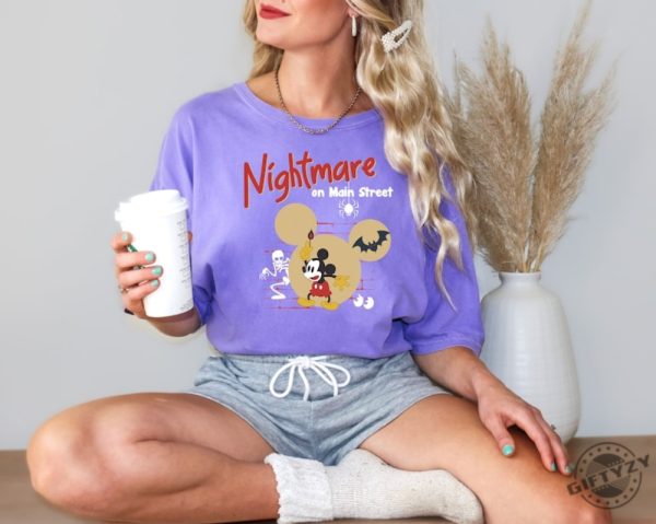 Disney Halloween Shirt Nightmare On Main Street Mickey Shirt Vintage Disney Halloween Mickey Not So Scary Shirt giftyzy 3