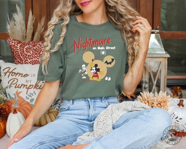 Disney Halloween Shirt Nightmare On Main Street Mickey Shirt Vintage Disney Halloween Mickey Not So Scary Shirt giftyzy 5