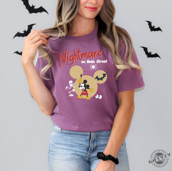 Disney Halloween Shirt Nightmare On Main Street Mickey Shirt Vintage Disney Halloween Mickey Not So Scary Shirt giftyzy 6