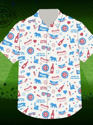 Chicago Cubs Red White And Cubbie Blue Hawaiian Shirt Giveaway Jim Beam Chicago Cubs Shirt Giveaway revetee 2