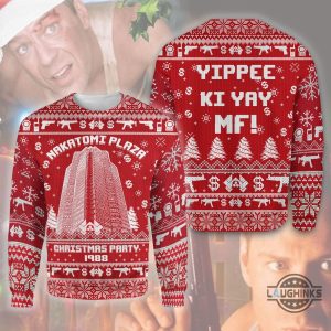 nakatomi plaza christmas party 1988 die hard christmas sweater jarmo yippee ki yay mf meme gif artificial wool ugly sweatshirt laughinks 1