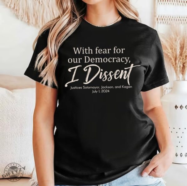 With Fear For Our Democracy I Dissent Vintage Shirt giftyzy 1 1