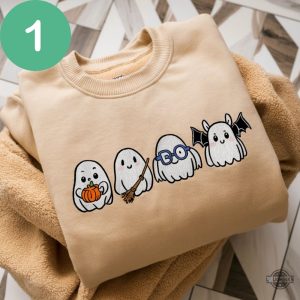 cute embroidered ghost sweatshirt hoodie t shirt funny boo pumpkin halloween party gift laughinks 1