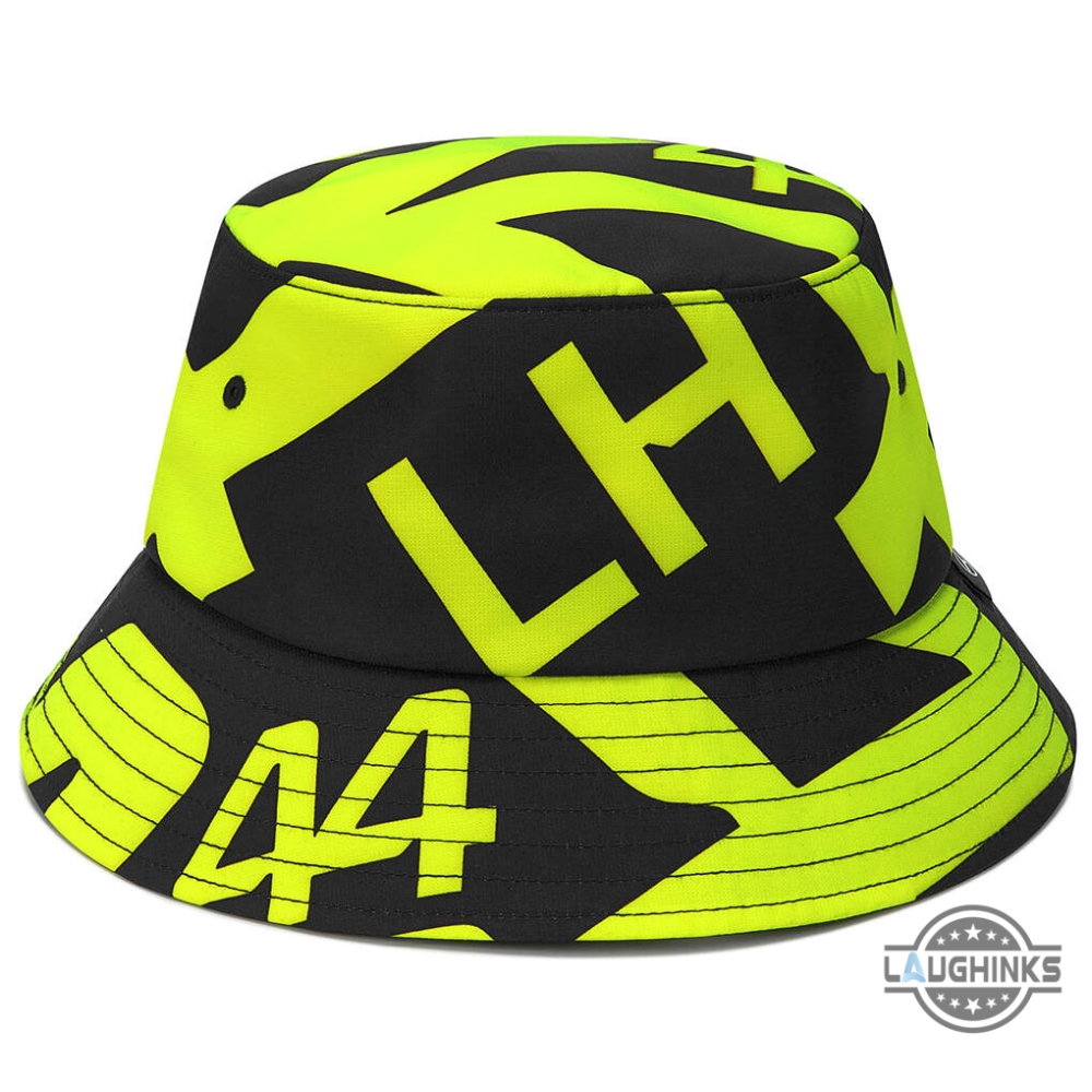 Mercedes Amg Petronas F1 Bucket Hat Lh 44 Lewis Hamilton Bucket Hat Neon Yellow