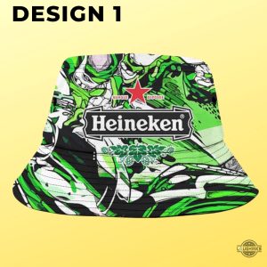 heineken bucket hat unleash your style with funny green beer brand logo all over printed hats laughinks 1