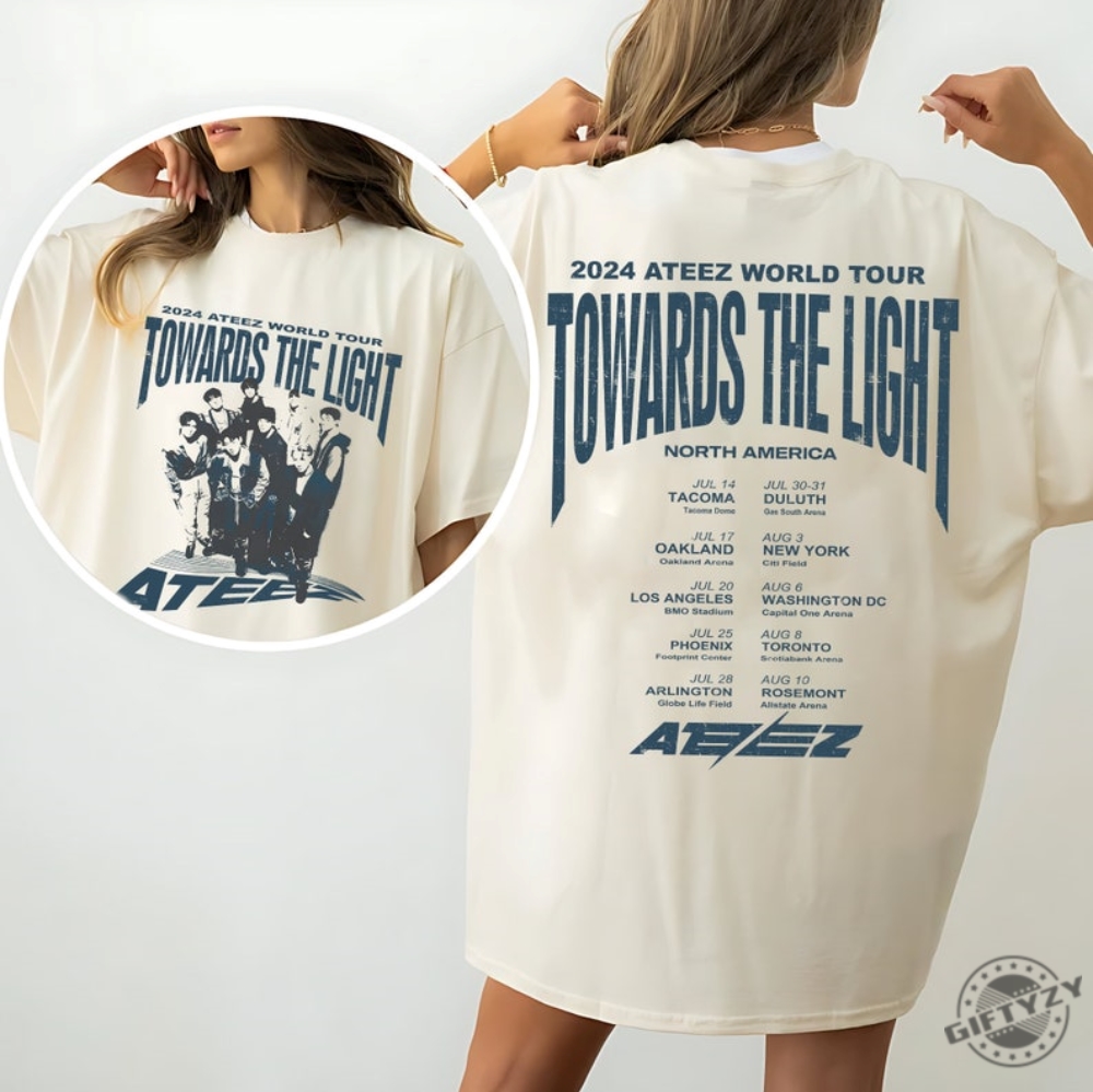 Ateez Towards The Light Will To Power World Tour Shirt Ateez World Tour 2024 Hoodie Ateez Work Sweatshirt Ateez Golden Hour Shirt