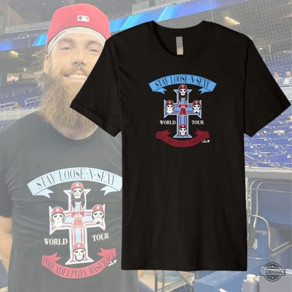 philadelphia phillies stay loose and sexy shirt worn by brandon marsh stay loose n sexy philadelphia baseball world tour tee shirt laughinks 1