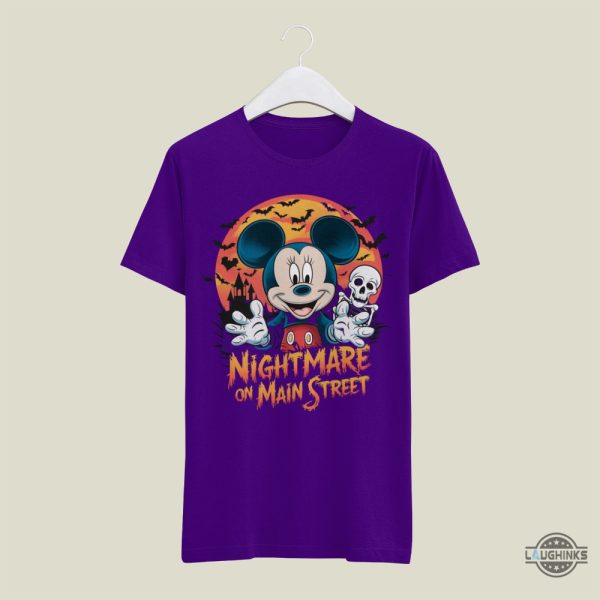 mickey mouse nightmare on main street disney halloween t shirt sweatshirt hoodie not so scary disneyland halloween costume gift laughinks 1