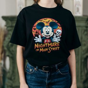 mickey mouse nightmare on main street disney halloween t shirt sweatshirt hoodie not so scary disneyland halloween costume gift laughinks 4