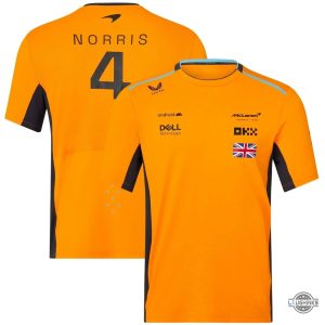 lando norris mclaren tshirt sweatshirt hoodie number 4 orange all over printed shirts gift for formula one f1 car racing lovers laughinks 1