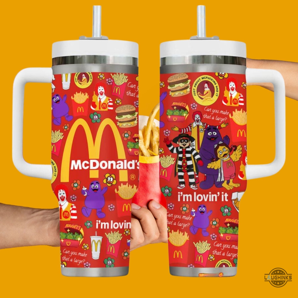 Mcdonalds Grimace Shake Tumbler Cup 40Oz Im Lovin It Stanley Tumbler Dupe With Handle