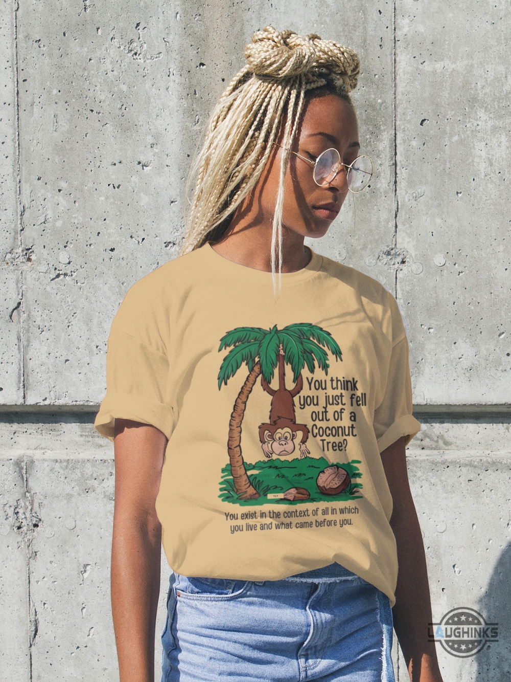 you think you fell out of a coconut tree meme gif shirt funny kamala harris quote shirts laughinks 1