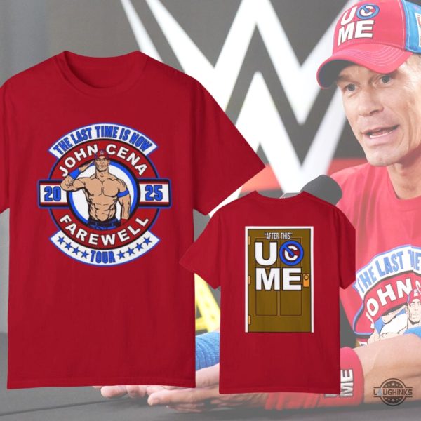 wwe john cena new t shirt red the last time is now john cena farewell tour 2024 tee shirts laughinks 1