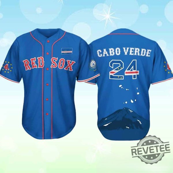 Red Sox Cabo Verdean Jersey 2024 Giveaway Boston Red Sox Giveaway revetee 2