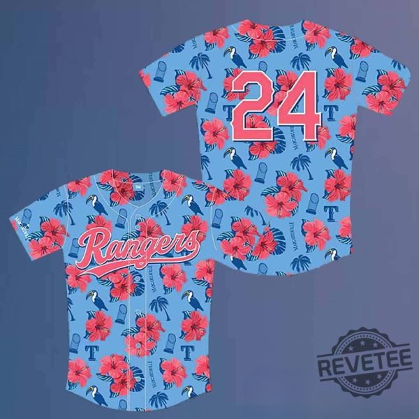 Rangers Margaritaville Night Jersey 2024 Giveaway Texas Rangers Margaritaville Shirt revetee 2