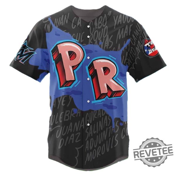 Marlins Puerto Rican Heritage Jersey 2024 Giveaway Puerto Rican Heritage Marlins Jersey revetee 1