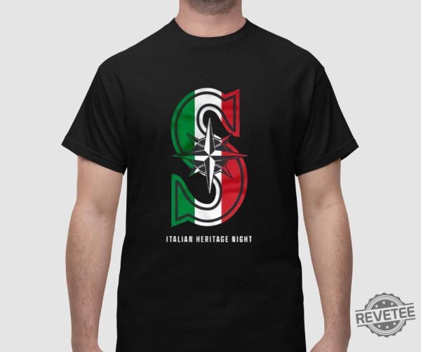 Mariners Italian Heritage Night Shirt 2024 Giveaway Italian Heritage T Shirt Mariners Italian Shirt revetee 1