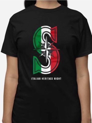 Mariners Italian Heritage Night Shirt 2024 Giveaway Italian Heritage T Shirt Mariners Italian Shirt revetee 3