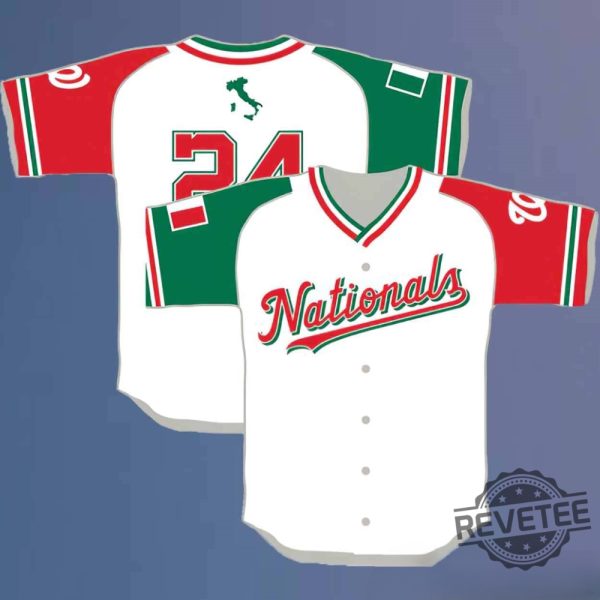 Nationals Italian Heritage Day Jersey 2024 Giveaway Nationals Italian Jersey revetee 2