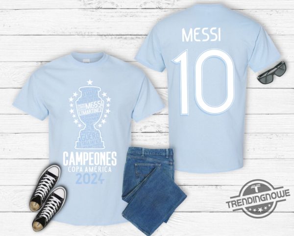 Argentina Copa America Champions Messi 10 Shirt 2024 Copa America 2024 Champions T Shirt Argentina Champions Shirt trendingnowe 2