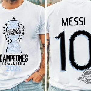 Argentina Copa America Champions Messi 10 Shirt 2024 Copa America 2024 Champions T Shirt Argentina Champions Shirt trendingnowe 3