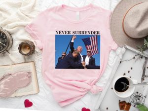 Trump Never Surrender Shirt Trump Shooter Shirt Support Trump Election Shirt giftyzy 5