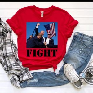 trump fight shirt donald trump shooting t shirt sweatshirt hoodie trump fist shirts 2024 laughinks 2