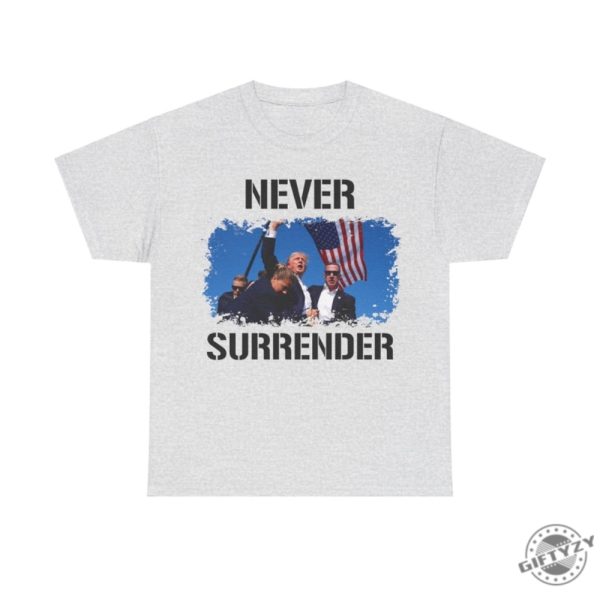 Trump Assassination Attempt Shirt Trump Shot Tshirt Never Surrender Maga 2024 Hoodie Make America Great Again Sweatshirt Trump Shirt giftyzy 1