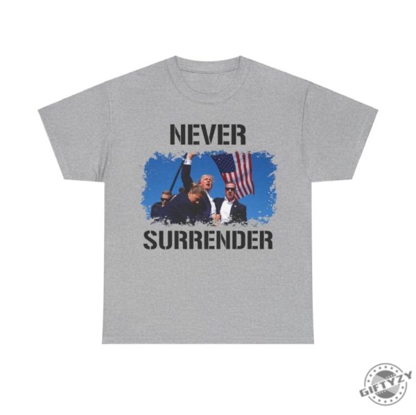 Trump Assassination Attempt Shirt Trump Shot Tshirt Never Surrender Maga 2024 Hoodie Make America Great Again Sweatshirt Trump Shirt giftyzy 3