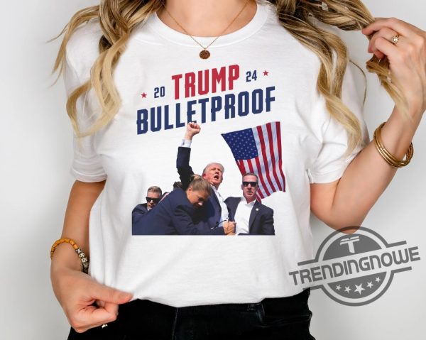 Trump Bulletproof Shirt Assassination Trump 2024 Shirt Fight President Trump Shirt Trump Shooting Shirt Never Surrender Trump trendingnowe 1