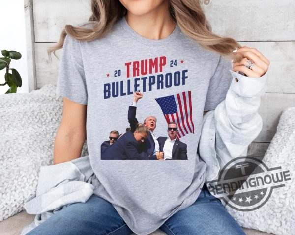 Trump Bulletproof Shirt Assassination Trump 2024 Shirt Fight President Trump Shirt Trump Shooting Shirt Never Surrender Trump trendingnowe 2