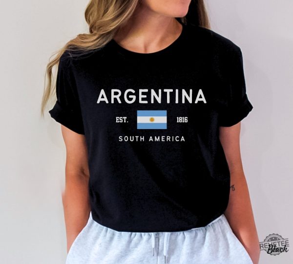 Argentina Shirt Argentinian Flag T Shirt Argentina Football Shirt revetee 1