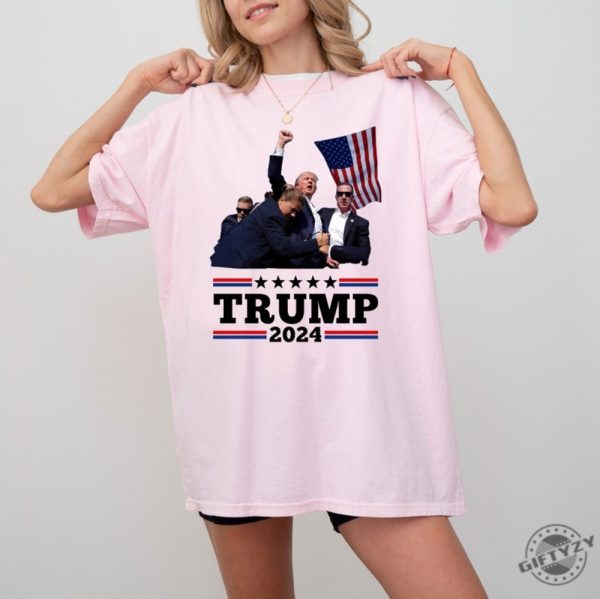 Trump 2024 Shirt Donald Trump Assassination Tshirt Trump Supporter Hoodie Republicans Trump Lovers Sweatshirt I Stand With Trump Shirt giftyzy 1