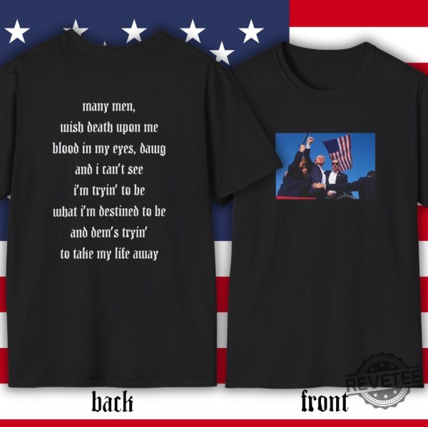 50 Cent Trump Lyrics Shirt Trump Assassination Attempt T Shirt Lyrics Donald Trump Shot Shirt Trump 2024 Usa Tee revetee 1