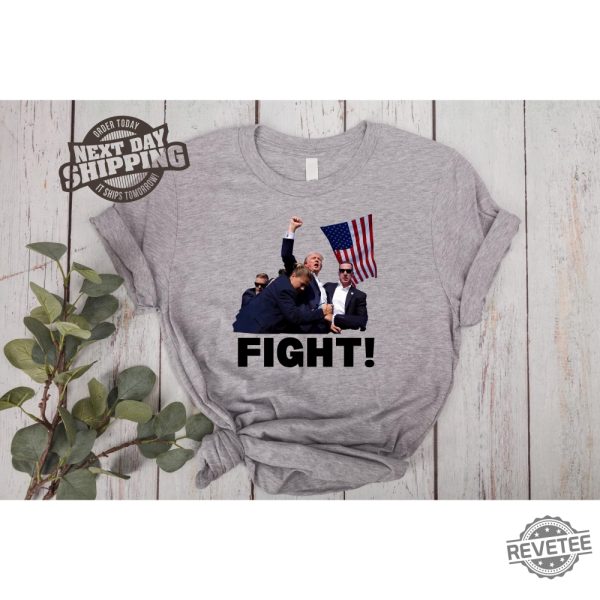 Donald Trump Fight Donald Trump Presidential Campaign Trump Shooting Shirt Trump Merch Trump Shot Shirt Trump Shirts revetee 2