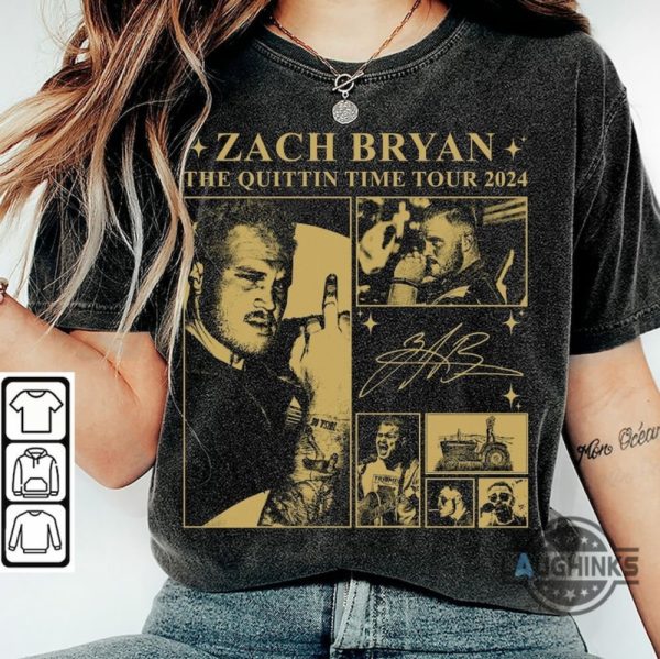 the quittin time tour 2024 zach bryan tshirt sweatshirt hoodie zach bryan concert shirts near me laughinks 4