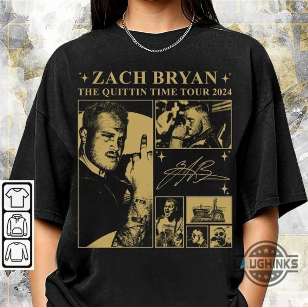 the quittin time tour 2024 zach bryan tshirt sweatshirt hoodie zach bryan concert shirts near me laughinks 5