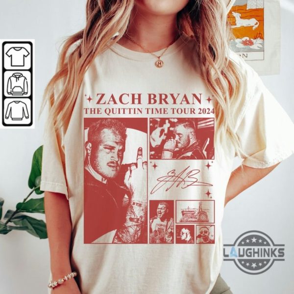 the quittin time tour 2024 zach bryan tshirt sweatshirt hoodie zach bryan concert shirts near me laughinks 6