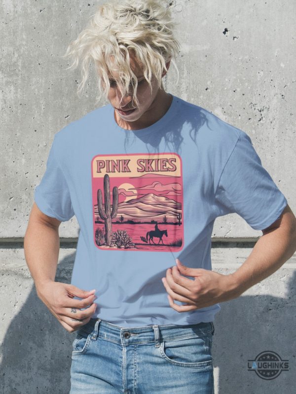 pink skies album cover zach bryan shirt